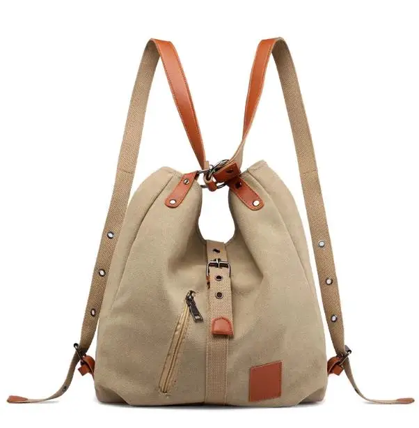 Canvas Women Shoulder Bags High Quality Multi function Women Back Pack For Students School Travel Bags Large Capacity 1