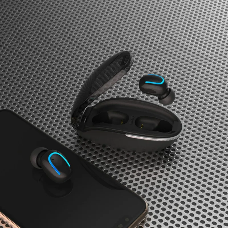 Portable In Ear TWS Wireless Bluetooth 5 0 Earpiece Stereo With Mic Earphone With Charging Case For iphone and Android phone