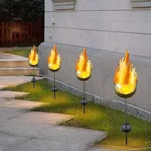 Стиль напольная розетка-солнечный пейзаж двора уличная газонная лампа водонепроницаемый сад декоративные резинки пламя Газон лампа