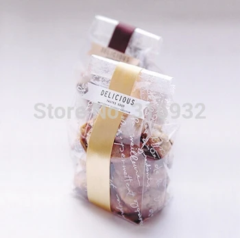 

E1 KOREA clear thicken letters design stand up Gift Food Bread Party Dessert Packaging Kraft Snack Chocolate Package Bag