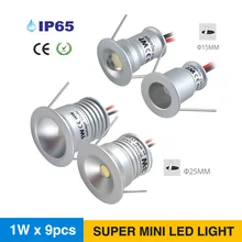 9 шт./лот мини 1 Вт Светодиодный точечный светильник IP65 DC12V потолочный Встраиваемый светодиодный светильник s спальня лестница кабинет галерея очень маленькие DIY лампы