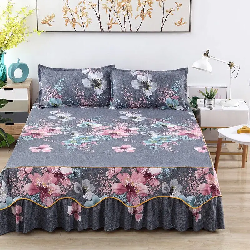 1PCS Lace Bed Sheet 2020 New Flower Printed Fitted Sheet Cover Home Graceful Bedspread Bed Linens Bedroom Decor Mattress 1PCS Lace Bed Sheet 2020 New Flower Printed Fitted Sheet Cover Home Graceful Bedspread Bed Linens Bedroom Decor Mattress