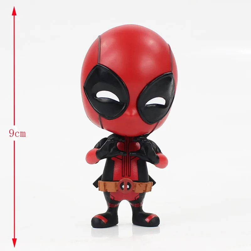 9cm opp bag 7-13 см Дэдпул мини яйцо атака серии единорог Slfie X-men Q версия Дэдпул ПВХ фигурка Коллекционная модель игрушки с коробкой - Цвет: 9cm opp bag