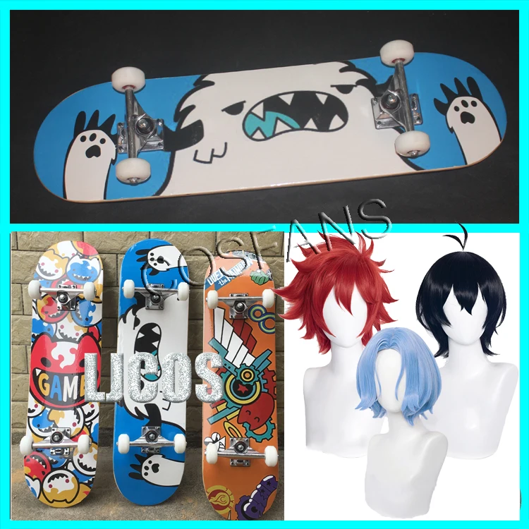 New Anime Sk8 wig The Infinity Chinen Miya Kyan Reki Hasegawa Ranga Cosplay Skateboard 1:1 Ratio Restoration Props for Halloween |