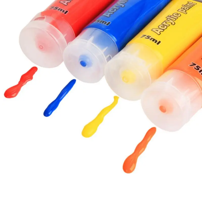 

75ml Acrylic Hose Wall Painting Fabric Paint for Clothing Textile Nail fiber pigment Acrylic Paints big Art supplies