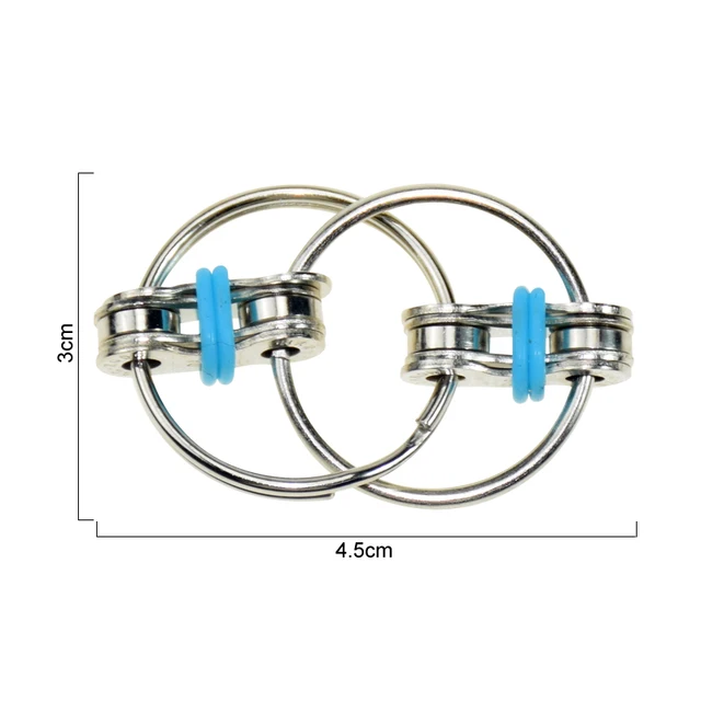 New Metal Puzzle Chain Fidget Toy for Autism Chain Fidget Toy Stress Relieve ADHD Top Puzzles Hand Spinner Key Ring Sensory Toys 6