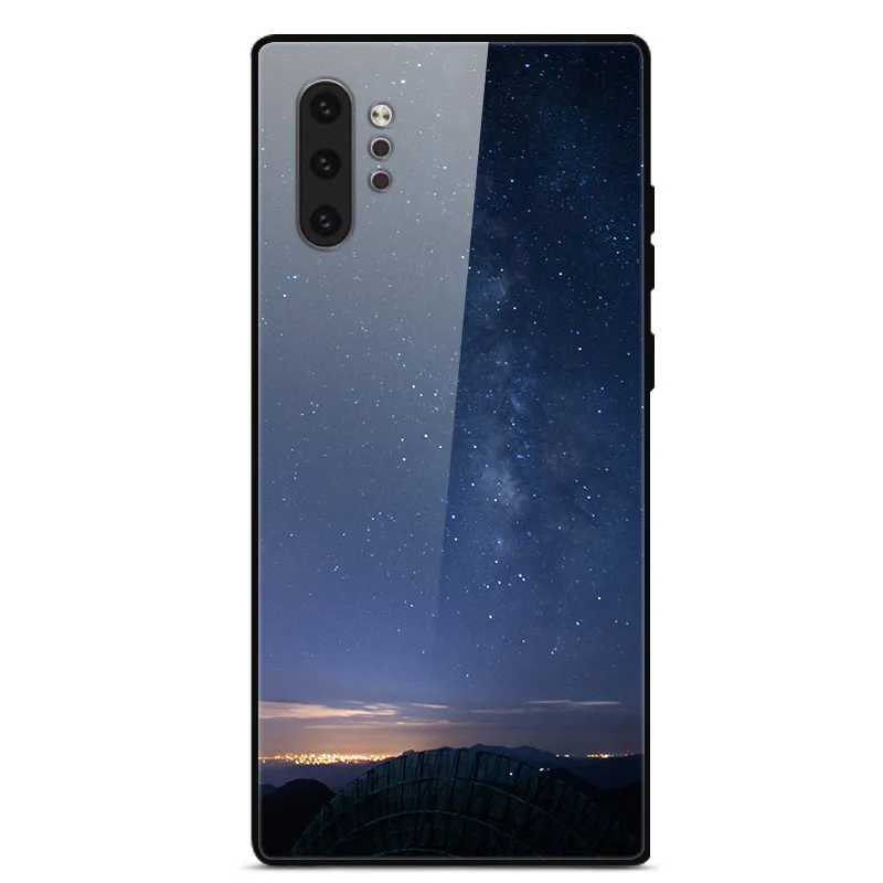 Для samsung Galaxy Note 10 чехол Note10 Pro закаленное стекло твердая задняя крышка для samsung Note10+ Plus 10Pro чехол для телефона s бампер Капа - Цвет: 46