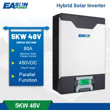 Inversor solar de onda sinusoidal pura, cargador de batería híbrido paralelo, 5000 W, 5 Kva, 500 Vdc, PV, 80A, MPPT, 230 V, 48V