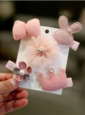 Girls Hair Accessories 5/6pcs/Set Hair Clips for Girls Baby Cute Cartoon Animal Kids Hairpins Flower Barrettes Headdress