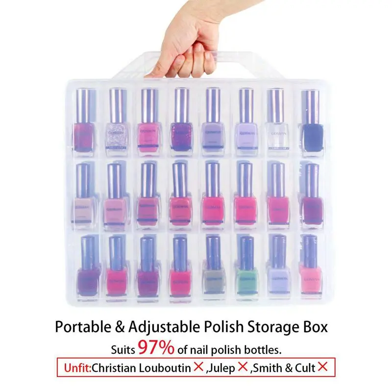  Nail Polish Organizer HolderPortable Universal Clear Double Side Organizer and Thread Storage Case 