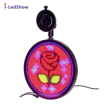 

12v circle Car led display board scrolling information wifi remote control programmable RGB Panel