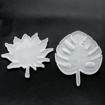 

2 Pcs DIY Crystal Epoxy Mould Coaster Table Decorations Mold Large Leaf Maple Shape Molds