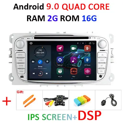 DSP 4G 64G 8 ядерный для FORD/Focus/S-MAX/Mondeo/C-MAX/Galaxy 2 Din Android 9,0 автомобильный dvd-плеер gps навигация Радио Аудио obd2 dvr - Цвет: S 2G 16G IPS DSP