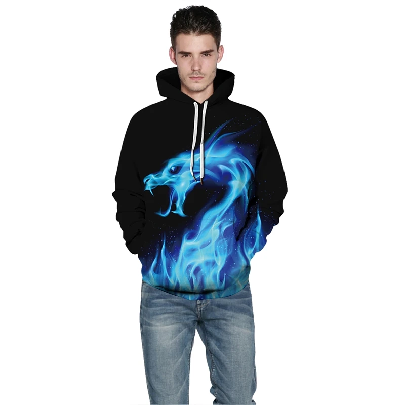 Flame Snake 3D Print Sweatshirt Hoodies Men Women Hip Hop Funny Autumn Streetwear Punk 3D Printing For Couples Clothes