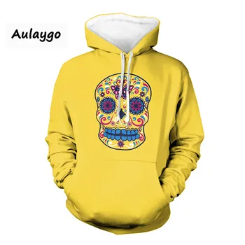 

Women Hoodies Sweatshirts 2020 Spring Autumn Long Sleeve Pocket Pullover Hoodie 3D Skull Pattern Female Casual Hoodie Couple
