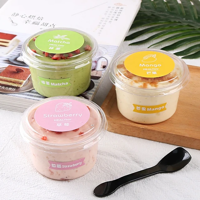 Disposable Dessert Cups Lids  Plastic Disposable Pudding Cup - 50pcs  Disposable - Aliexpress