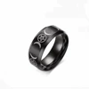 Stainless Steel Triple Moon Goddess Wicca Pentacle Ring Crescent Moon Pentagram Pagan Rings For Women Men Jewelry Freeship 6