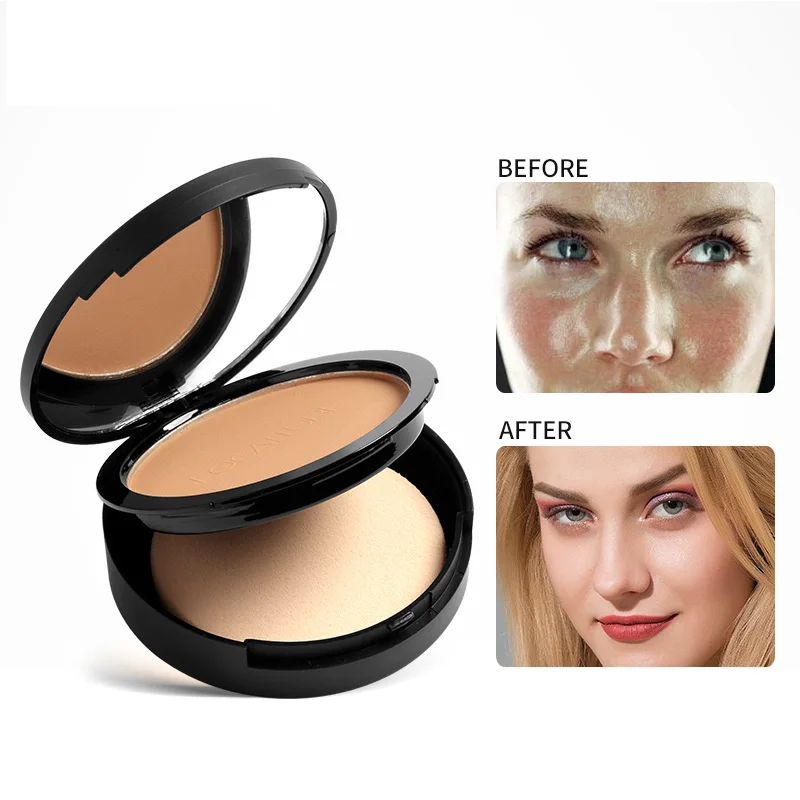 Pressed Powder Foundation Concealer Powder Face Powder Natural Face Powder Mineral Foundations Oil-control Full Coverage Concealer Long Lasting Makeup