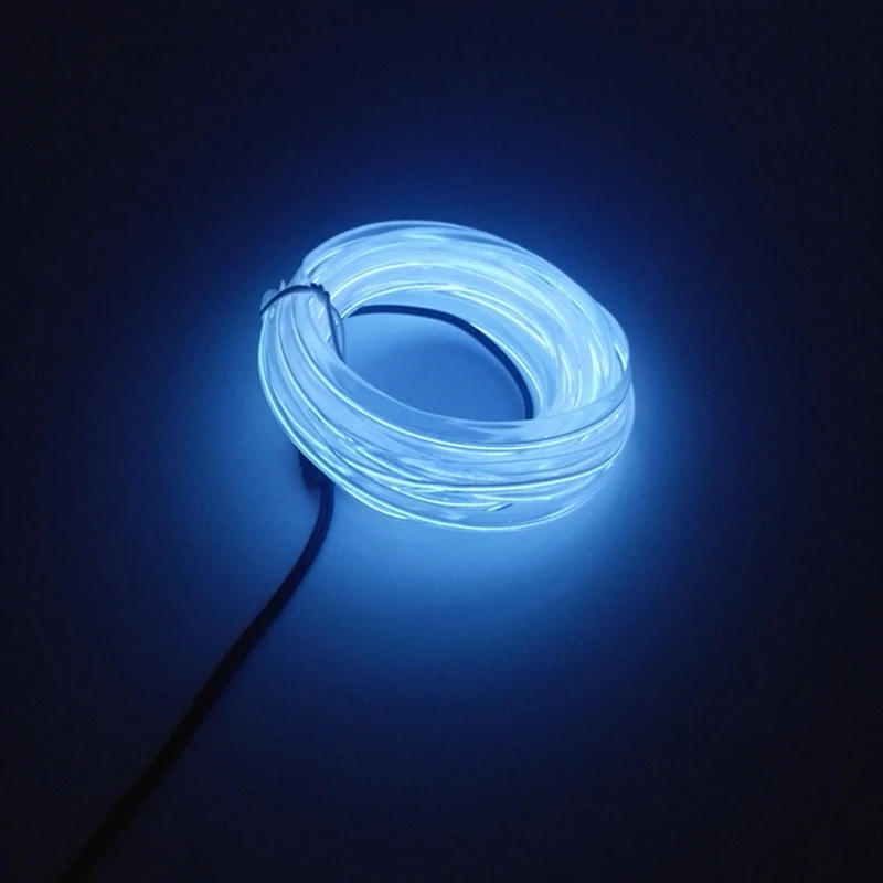 5 м автомобильные аксессуары интерьер DIY освещение Автоматическая RGB Светодиодная лента провод веревка Авто атмосферное украшение Светодиодная лента гибкий неоновый свет - Название цвета: Ice blue