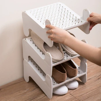 

Durable Adjustable Shoes Organizer Footwear Support Slot Space Saving Cabinet Closet Stand Layered Shoe Rack New