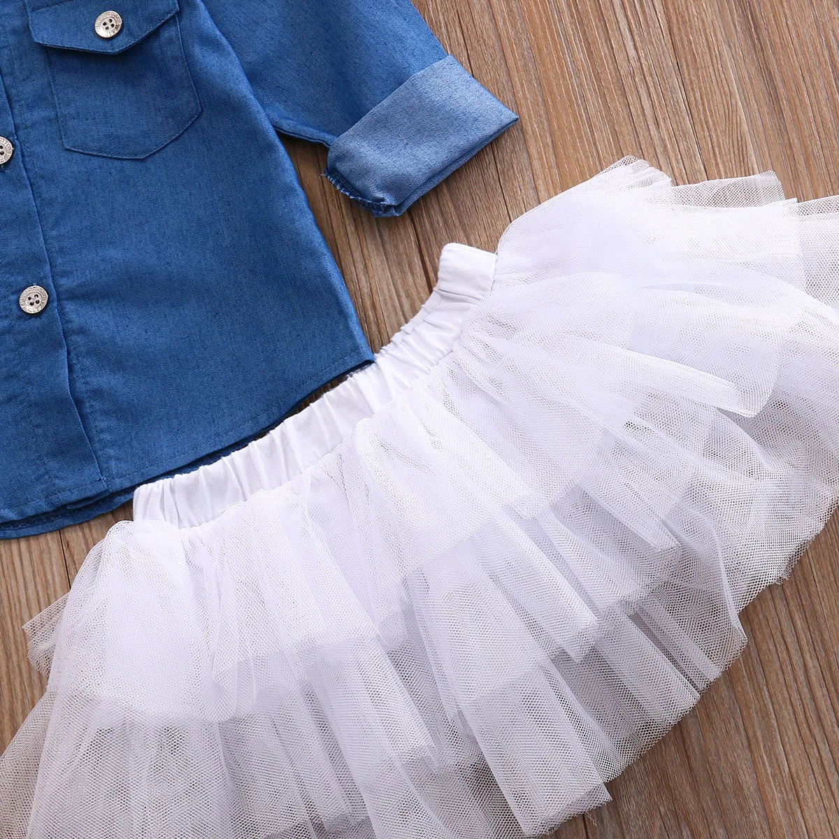 Комплект одежды из 3 предметов для маленьких девочек, джинсовые топы, футболка+ юбка-пачка повязка на голову летний костюм ковбоя Детский комплект От 0 до 5 лет