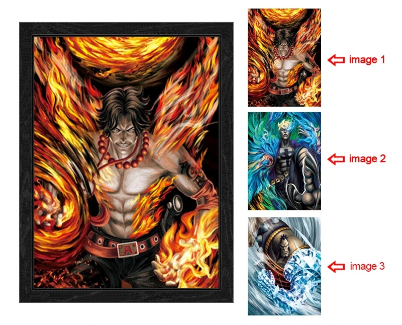 One Piece 3d Triple Transition Ace Marco Jozu Lenticurlar Print Wall Decor One Piece Art 3d Painting Anime 3d Poster Painting Calligraphy Aliexpress