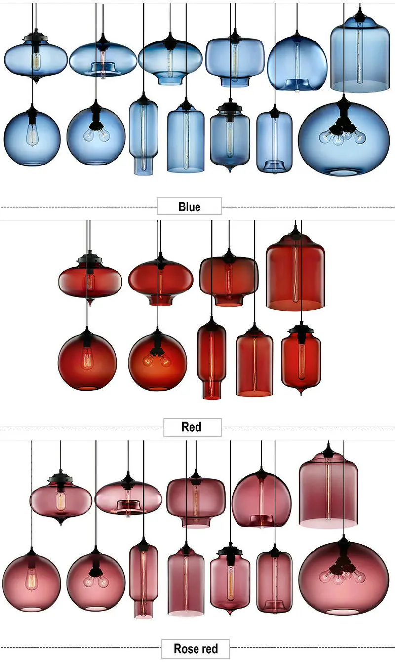 globe chandelier Modern Restaurant Chandelier Light Blown Colorful Glass  Lampshade Glass Ceiling Hanging Lamps Living Room Coffee Room Office crystal ceiling lights