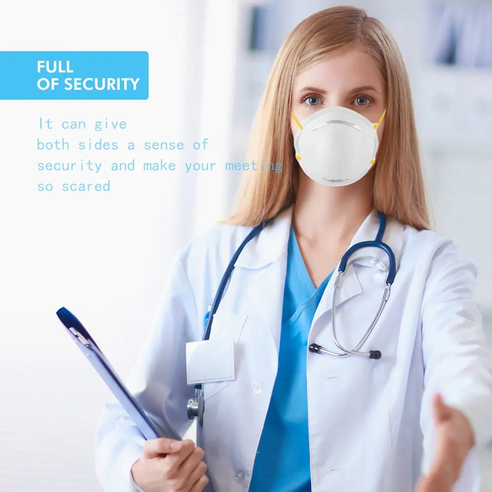 

10pcs Head-Mounted Protective Mask High Efficiency Filtration Adjustable 3D Fitting Design Light And Breathable 2020