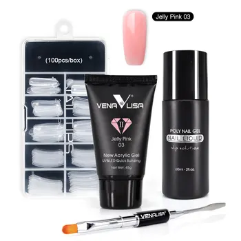 VENALISA Acrylic Gel 45g Manicure High Quality No Sticky Extend Builder Nude Nails Poly LED UV Poly Kit French Gel Nail Art