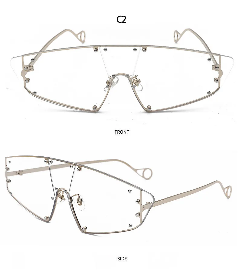 Модные солнцезащитные очки кошачий глаз женские Роскошные цельные нестандартный рисунок розовые линзы очки с заклепками мужские и женские винтажные очки UV400