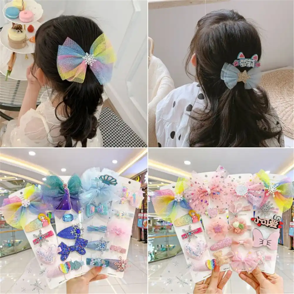 子供用の大きな蝶ネクタイピン 5ピース セット ヘアクリップ 女の子の髪の装飾クリップ ヘアアクセサリー Hair Clips Pins Aliexpress