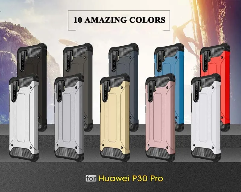 1000 шт Бронированный чехол s для huawei P30 Pro P20 Lite P10 Plus P9 P8 Lite противоударный чехол-гибрид для телефона двухслойный чехол