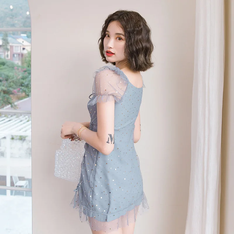 

Bathing Suit Women's 2019 New Style Online Celebrity-Hot Springs Graceful Fairy Style Students Tide Beach Skirt Immortal Belly C