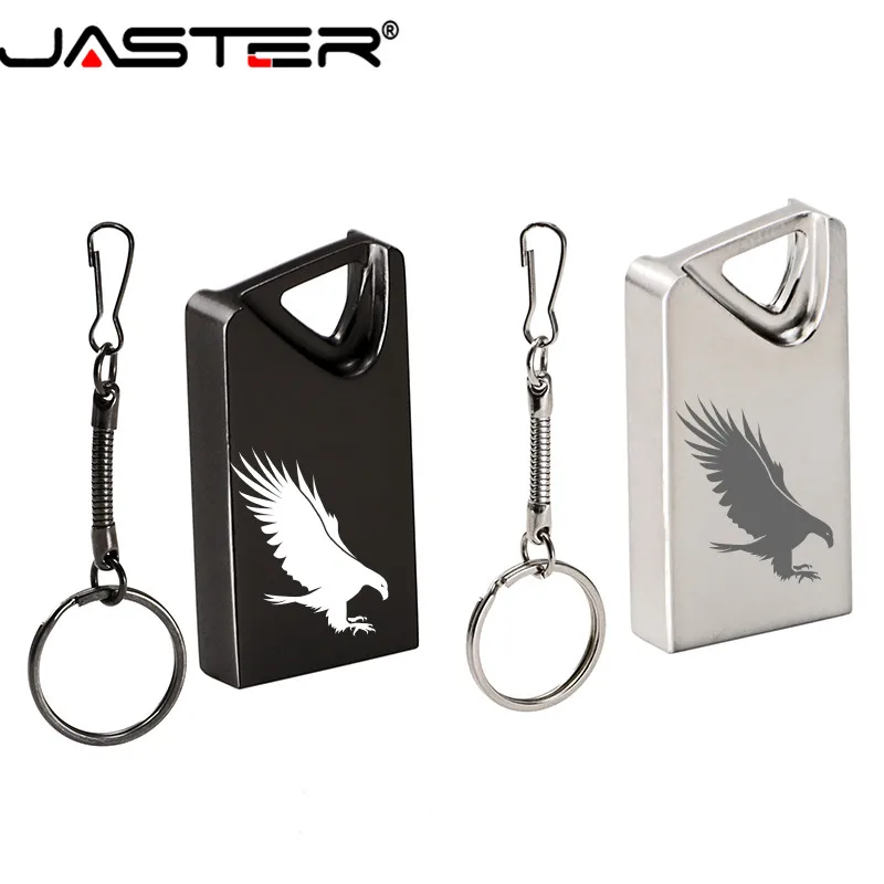 JASTER(бесплатный логотип более 10 шт) мини металлический черный серебристый с брелком USB флеш-накопитель 4G 8G 16G 32GB 64GB 128GB флеш-накопитель USB 2,0