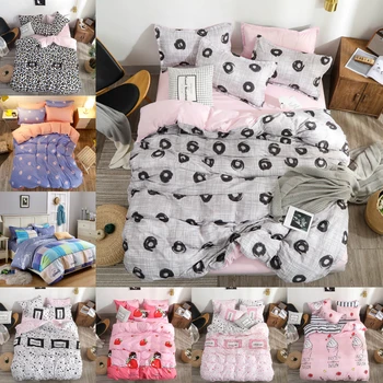 

Cartoon Print Bedding Set Lovely Bedding Set Full King Twin Queen Size Winter Bedclothes Home Textile