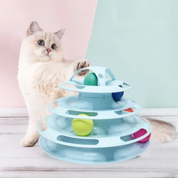 

Pets Cat Toys Interactive Tower Tracks Disc Training Amusement Plate Intelligence Disc Cat Toy Balls For Traning Pet Supplies