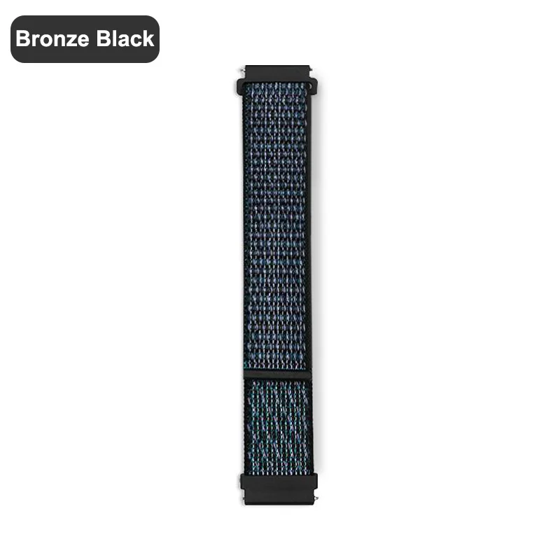 Ремешок для Amazfit Bip Band 20 мм нейлоновый Браслет Для Xiaomi Amazfit GTS GTR 42 мм Смарт-часы ремешок аксессуары браслет - Цвет: Bronze Black