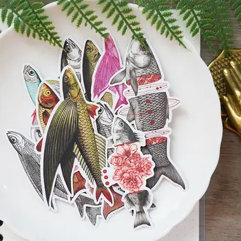 

16Pcs Vintage Flying Fish Sticker DIY Craft Scrapbooking Album Junk Journal Happy Planner Decorative Stickers