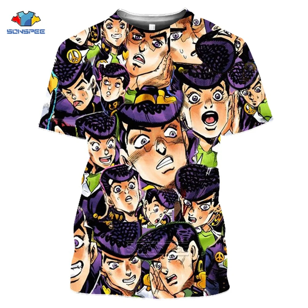 Sonspeeジョジョの奇妙な冒険ヴィンテージtシャツ美的原宿ストリート女性男性の夏の3d印刷日本アニメスポーツシャツ T Shirts Aliexpress