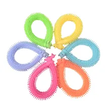 

6pcs Worm Noodle Stretch String TPR Rope Anti Stress Toys String Figet Autism Vent Toys Dinosaur And Alpaca Stretchy String Toy