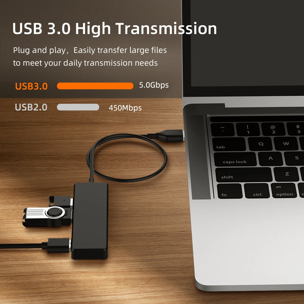 USB 3,0 концентратор Мульти USB разветвитель 4 порта расширитель несколько USB 3 Hab с питанием адаптер со светодиодным индикатором USB3.0 концентратор с переключателем для ПК