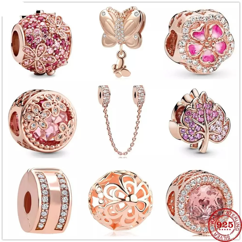 Newst 925 Sterling Silver Beads Pink 