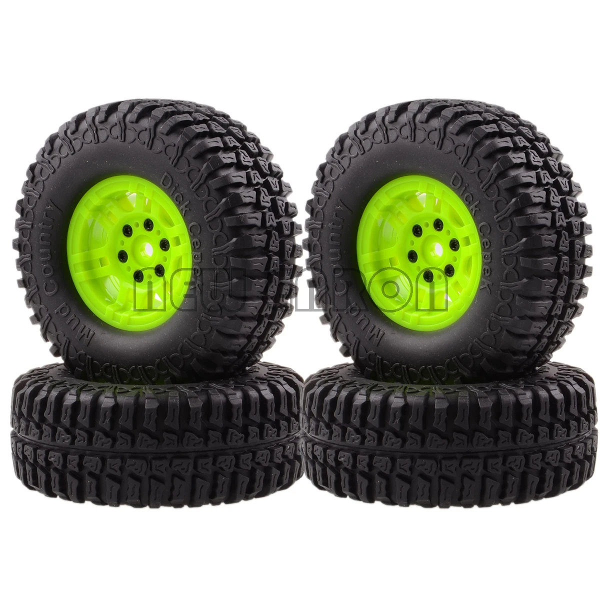 NEW ENRON 4P 1.9"Beadlock Wheels Rims 100MM Dick Cepek Mud Country Tires Tyre For 1:10 Rock Crawler Tamiya CC01 MST jimny - Цвет: Green