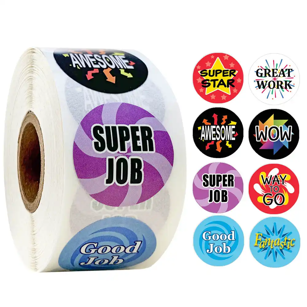 500 Pcs Roll Kata Kata Motivasi Stiker Reward Guru Stiker Untuk