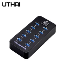 Утхай G20 USB3.0 10-Порты и разъёмы концентратор 60 Вт высокой мощности Мощность для портативных ПК Мульти Интерфейс удлинитель USB адаптер Поддержка одновременное вставки