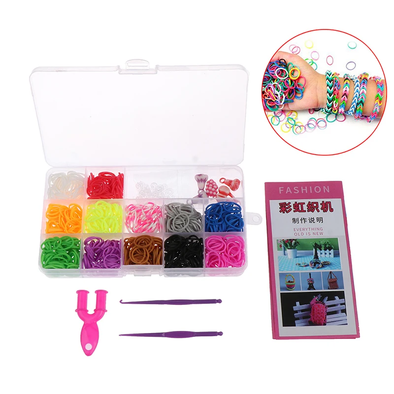 Nieuwe 600 unids/caja de caucho telar bandas regalo banda elástica para tejido DIY cordones pulsera al por mayor