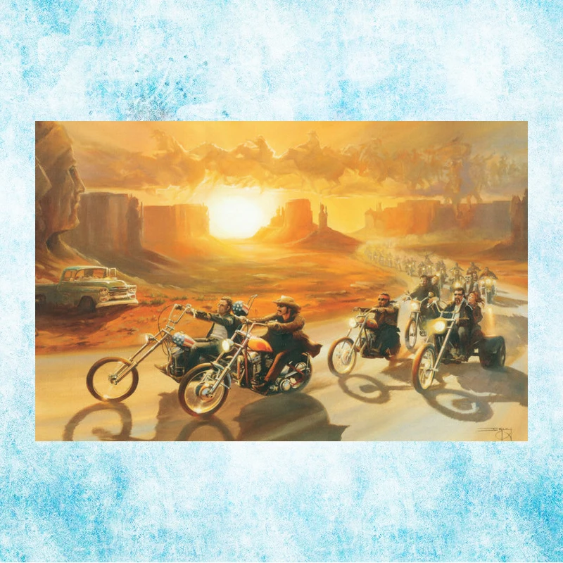 Easy Rider 1969 классический фильм Искусство Шелковый плакат печать на холсте 13x20 - Фото №1