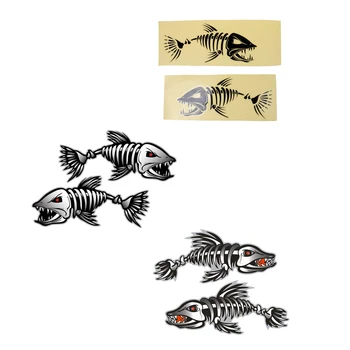 

6 Pieces Skeleton Fish Boat Decal Fish Bones Kayak Canoe Sticker Graphics