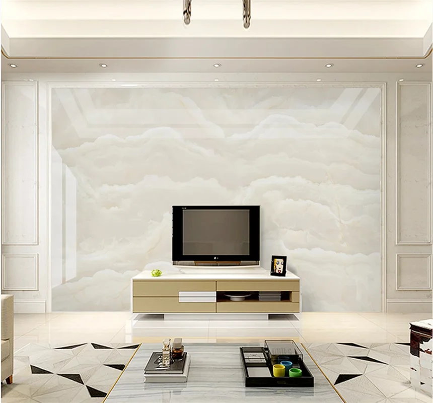 

xuesu New atmospheric cloud marble-textured background wall custom wallpaper 8D waterproof wall cloth
