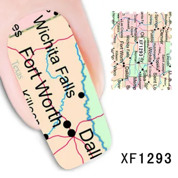 

Nail art decals water transfer ultra thin nail foil long lasting for 30days maps flower lace pattern slider nail sticker XF001